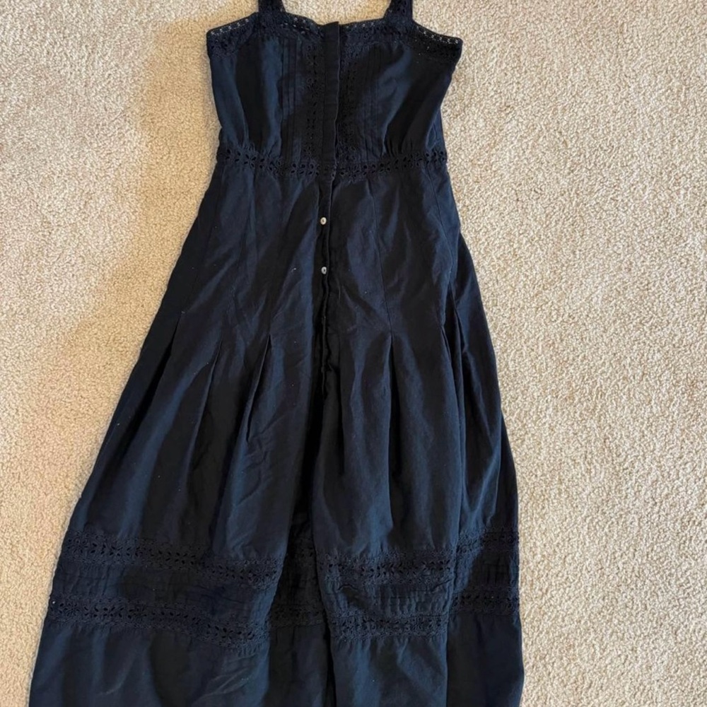 Loveshackfancy black maxi eyelit dress xs extra small or small
